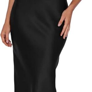 Satin Cowl Neck Spaghetti Strap Slip Maxi Dress